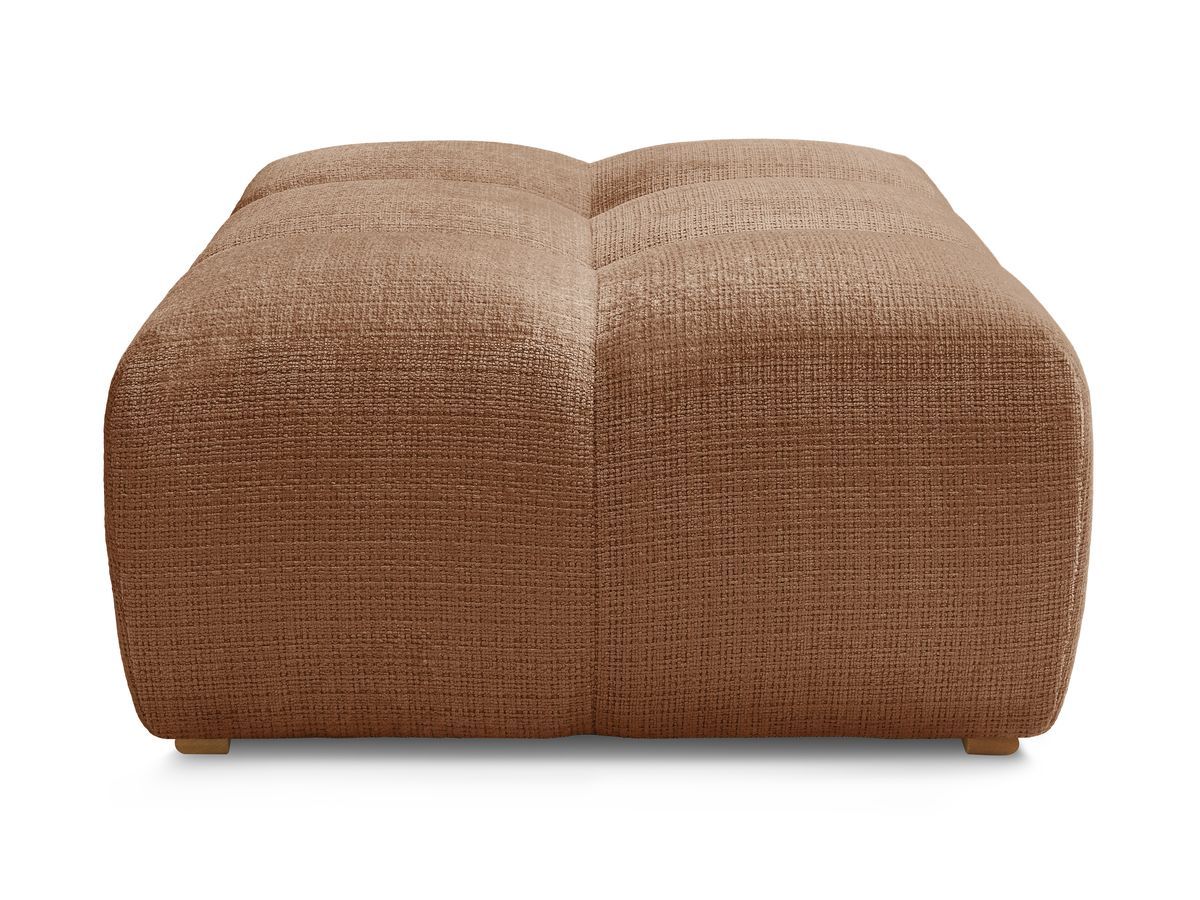 Canapé d'angle fixe EVEREST tissu chiné - Orange - Angle droit - 10 coussins