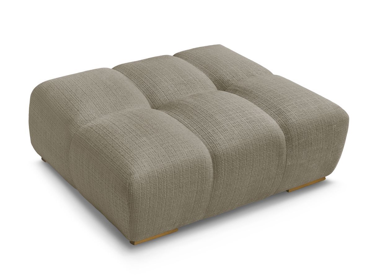 Canapé d'angle fixe EVEREST tissu chiné - Orange - Angle droit - 10 coussins