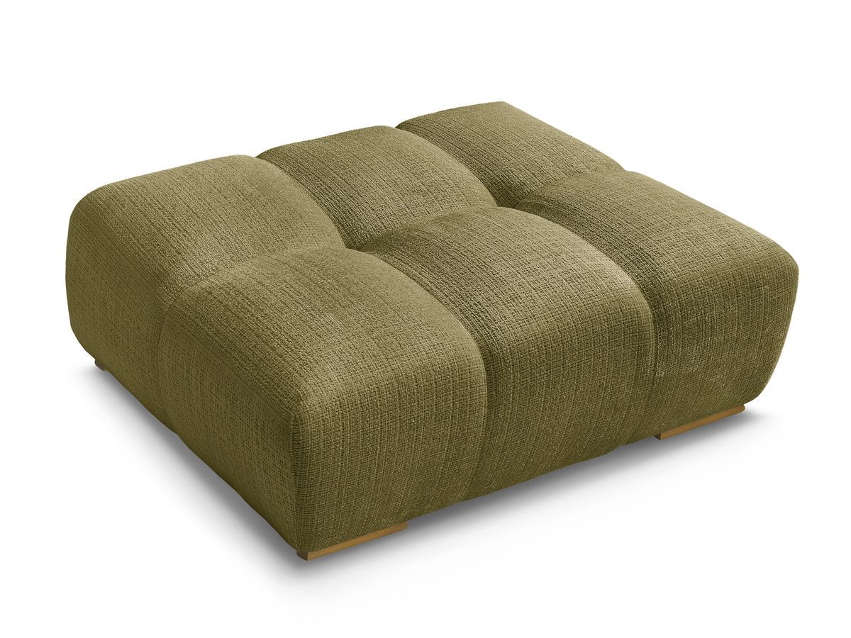 Canapé d'angle fixe EVEREST tissu chiné - Orange - Angle droit - 10 coussins
