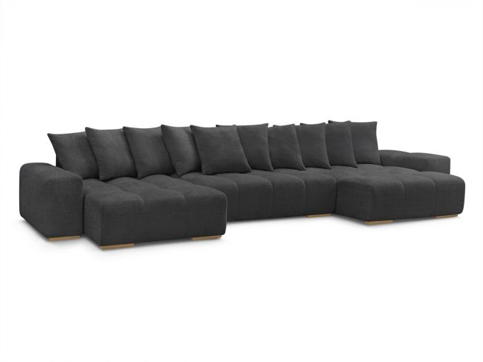 Canapé panoramique convertible coffre ANAKIN tissu texturé