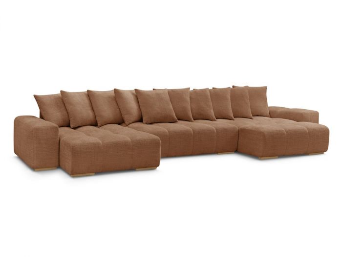 Canapé panoramique convertible coffre ANAKIN tissu texturé