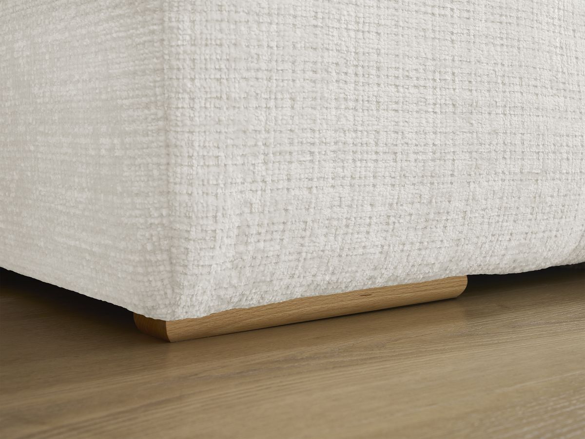 Canapé d'angle fixe EVEREST tissu chiné - Orange - Angle droit - 10 coussins