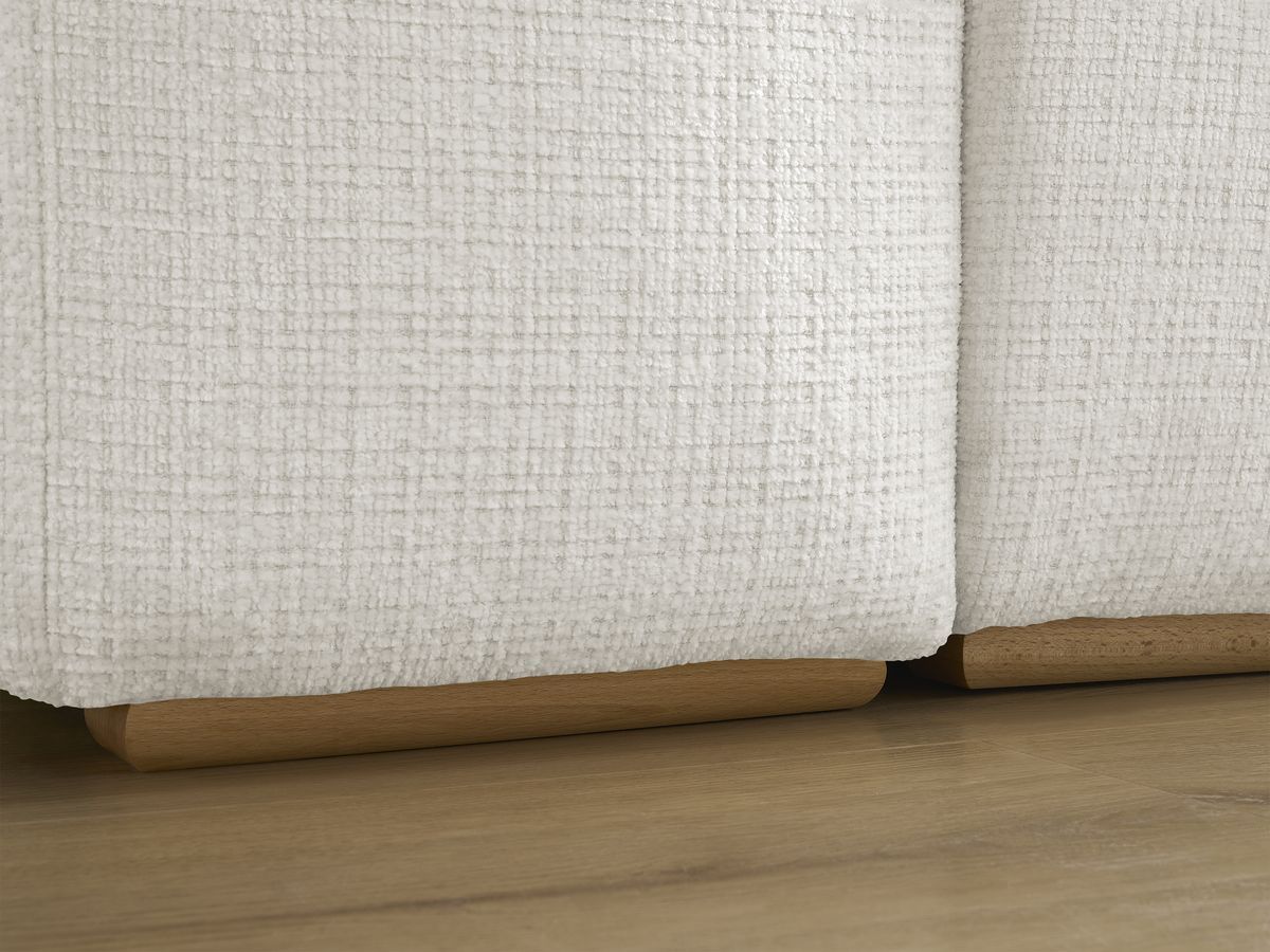 Canapé d'angle fixe EVEREST tissu chiné - Orange - Angle droit - 10 coussins