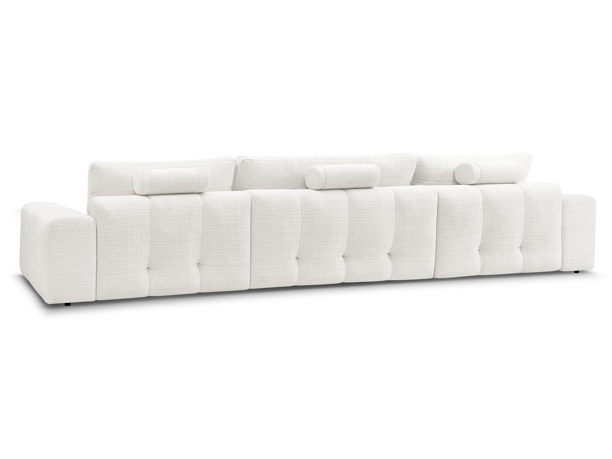 Canapé d'angle fixe EVEREST tissu chiné - Orange - Angle droit - 10 coussins