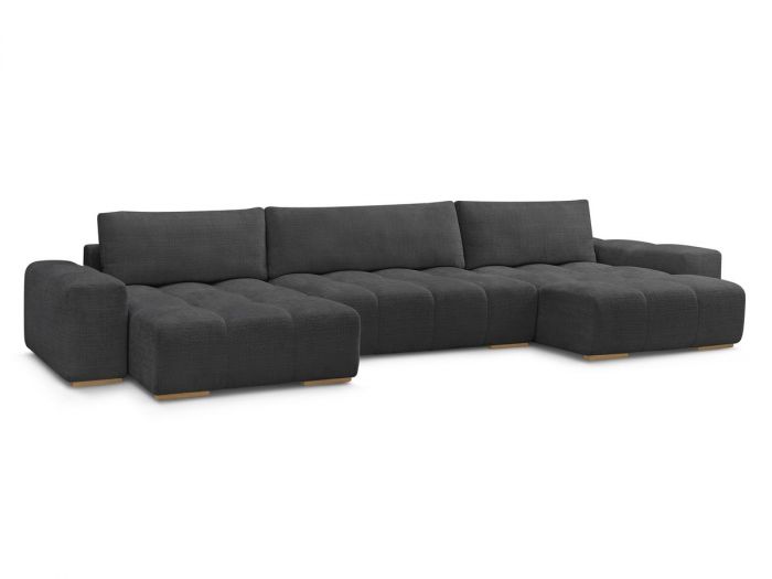 Canapé panoramique convertible coffre ANAKIN tissu texturé