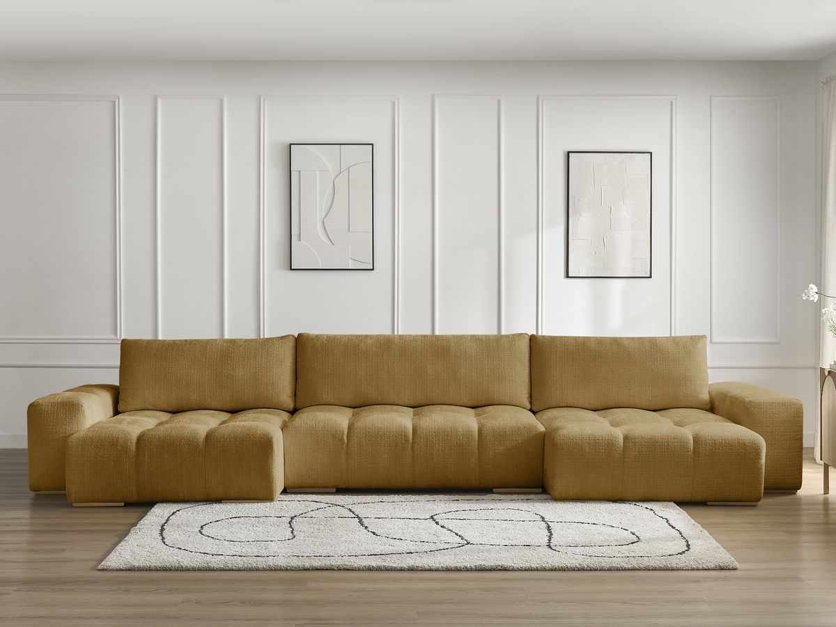 Canapé panoramique ANAKIN texturé jaune — vue 5