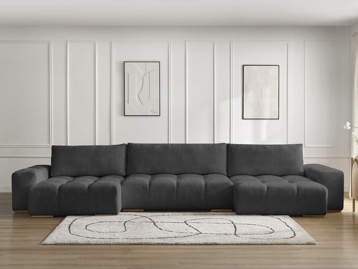 Canapé panoramique ANAKIN texturé noir — vue 5