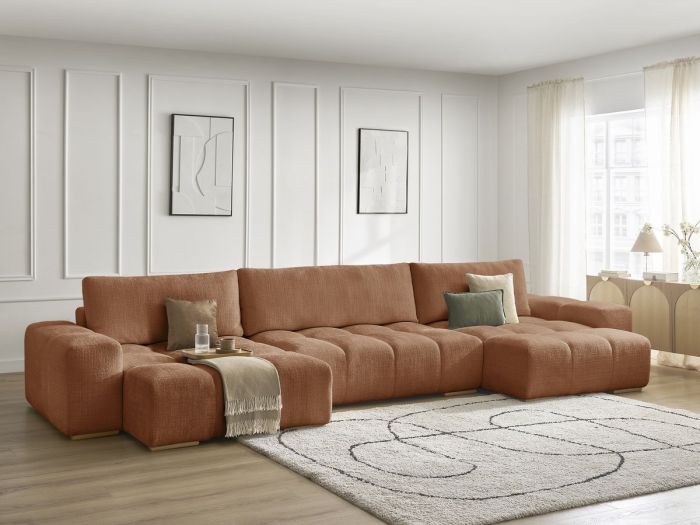 Canapé panoramique fixe ANAKIN tissu texturé