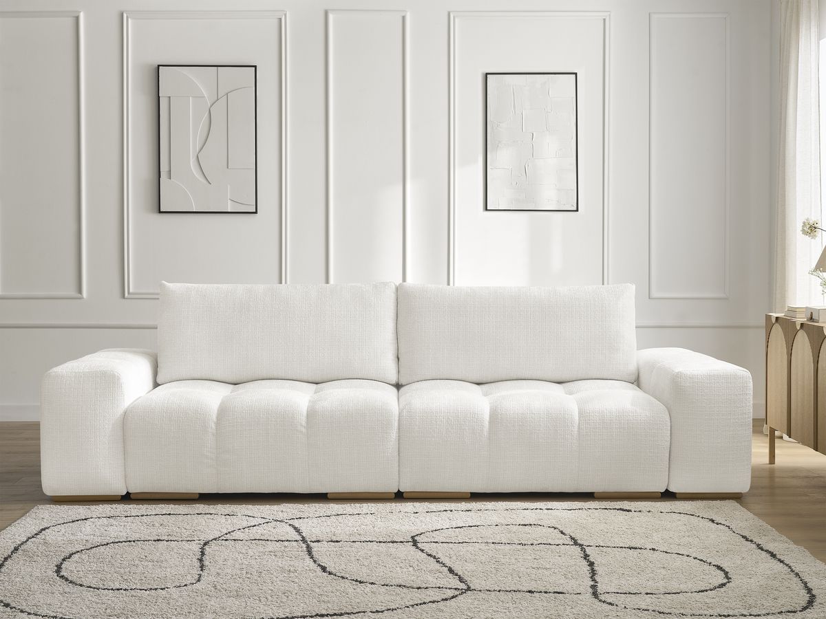 Canapé droit 3 places ANAKIN texturé blanc — vue 5