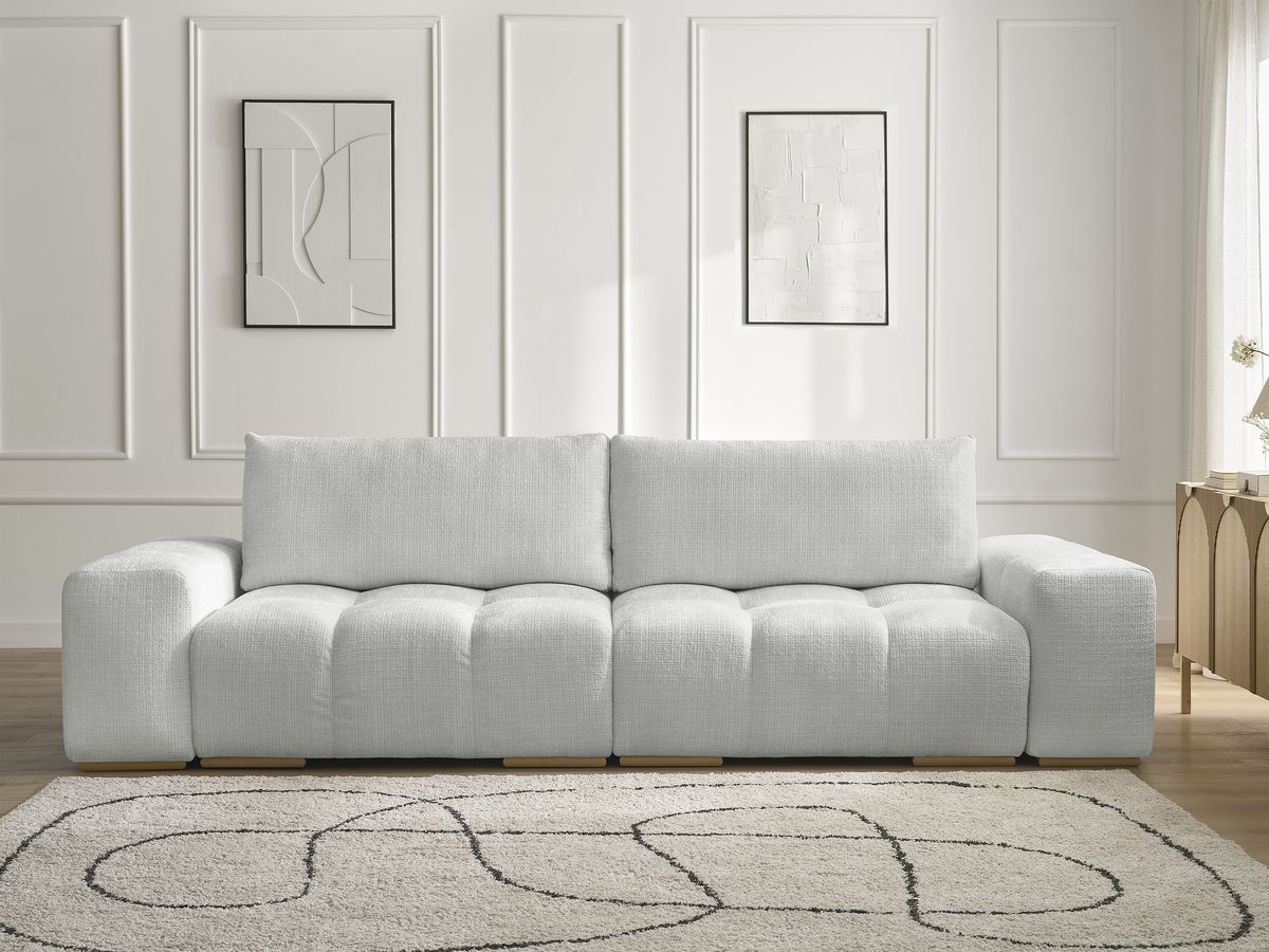 Canapé droit 3 places ANAKIN texturé gris clair — vue 5