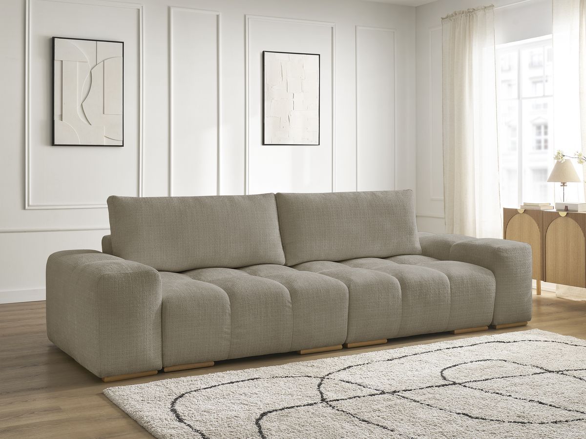 Canapé droit 3 places ANAKIN texturé taupe — vue 6