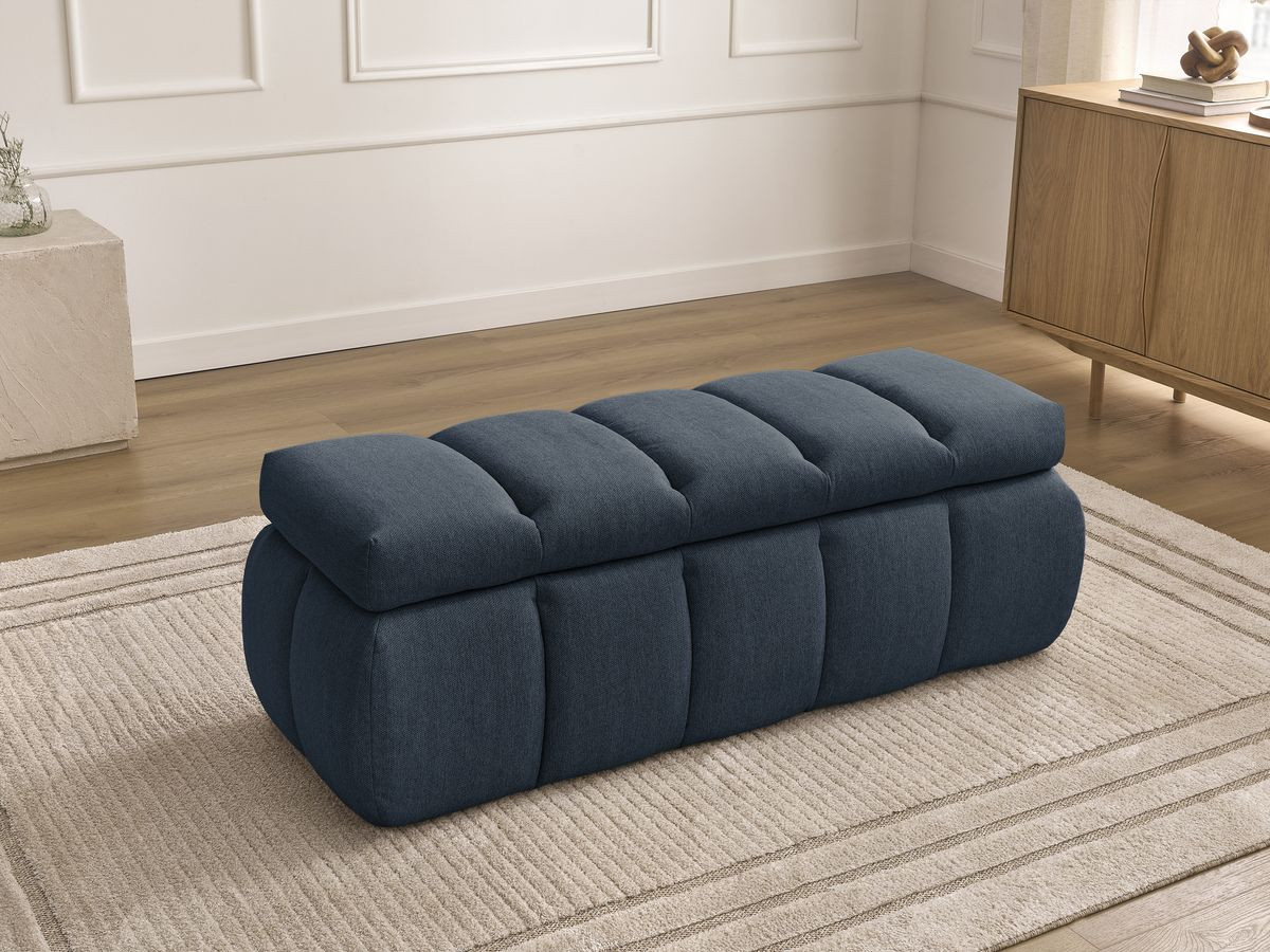 Bout de lit DENALI lisse bleu foncé — vue 5