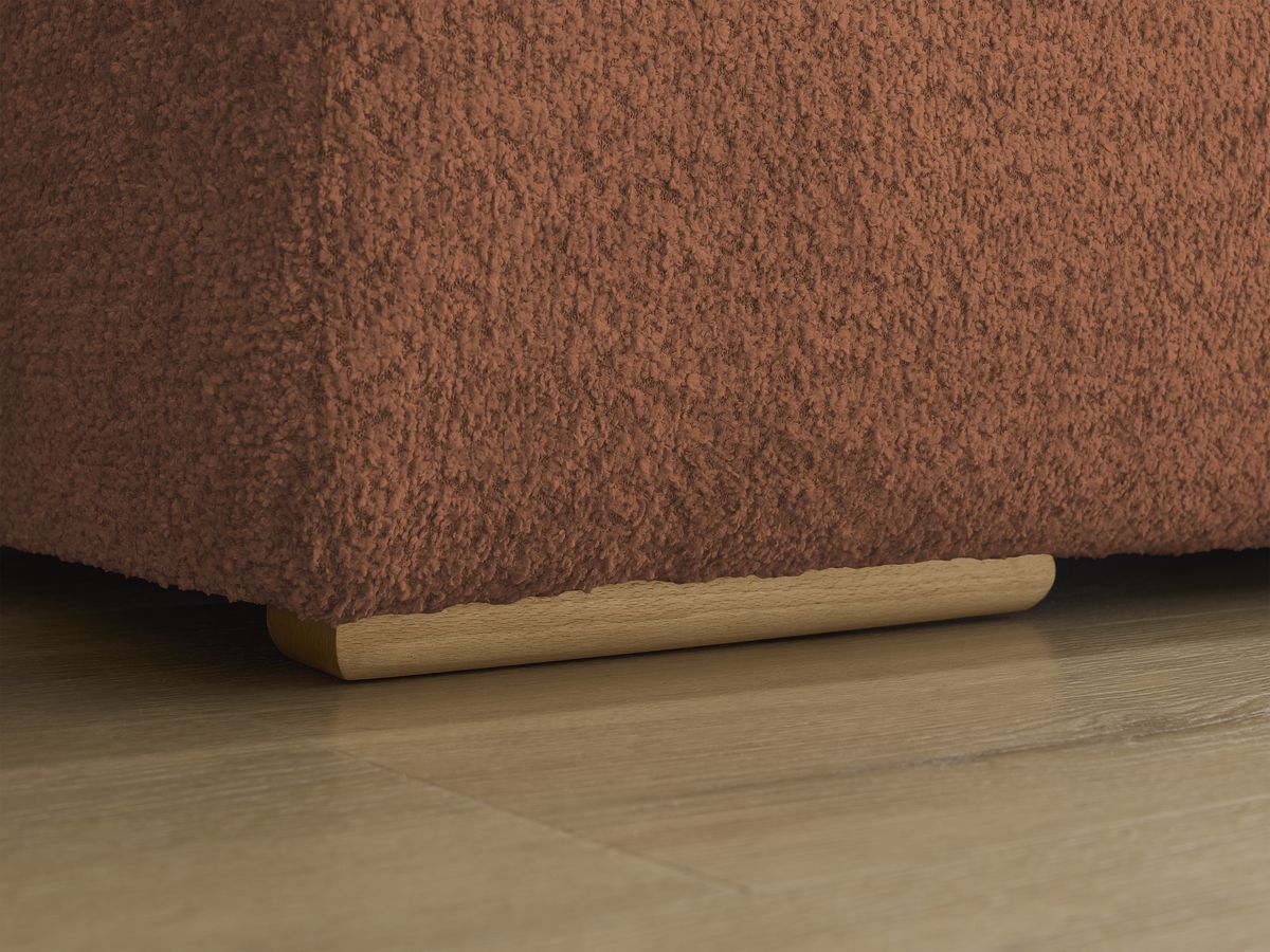 Canapé d'angle fixe EVEREST tissu chiné - Orange - Angle droit - 10 coussins