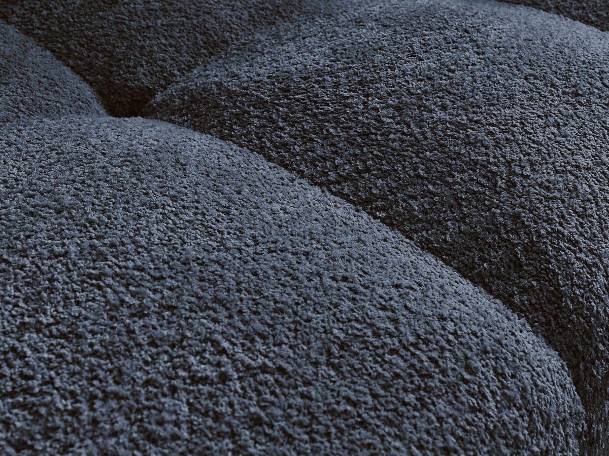 Canapé panoramique convertible coffre ANAKIN tissu bouclette avec pouf