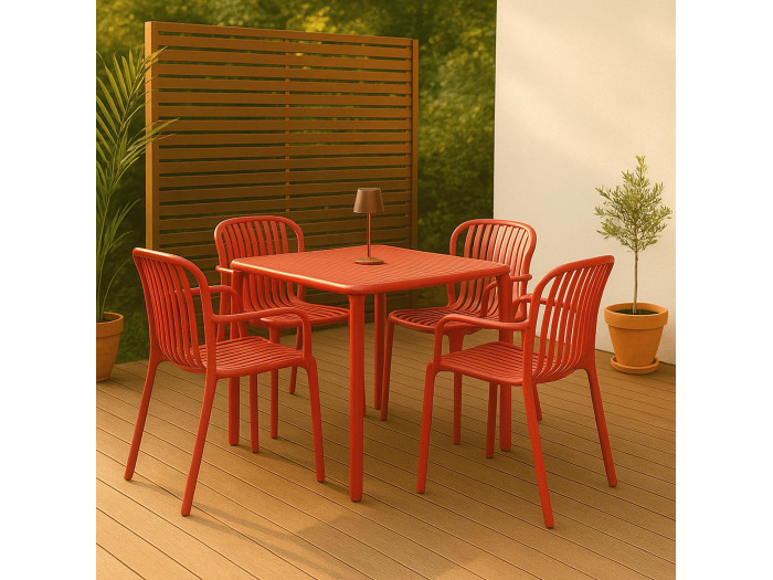 Table de jardin carrée 80 cm RHODES