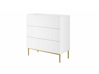 Commode KASHA 3 tiroirs pieds or