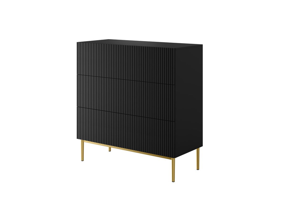 Commode KASHA 3 tiroirs pieds or