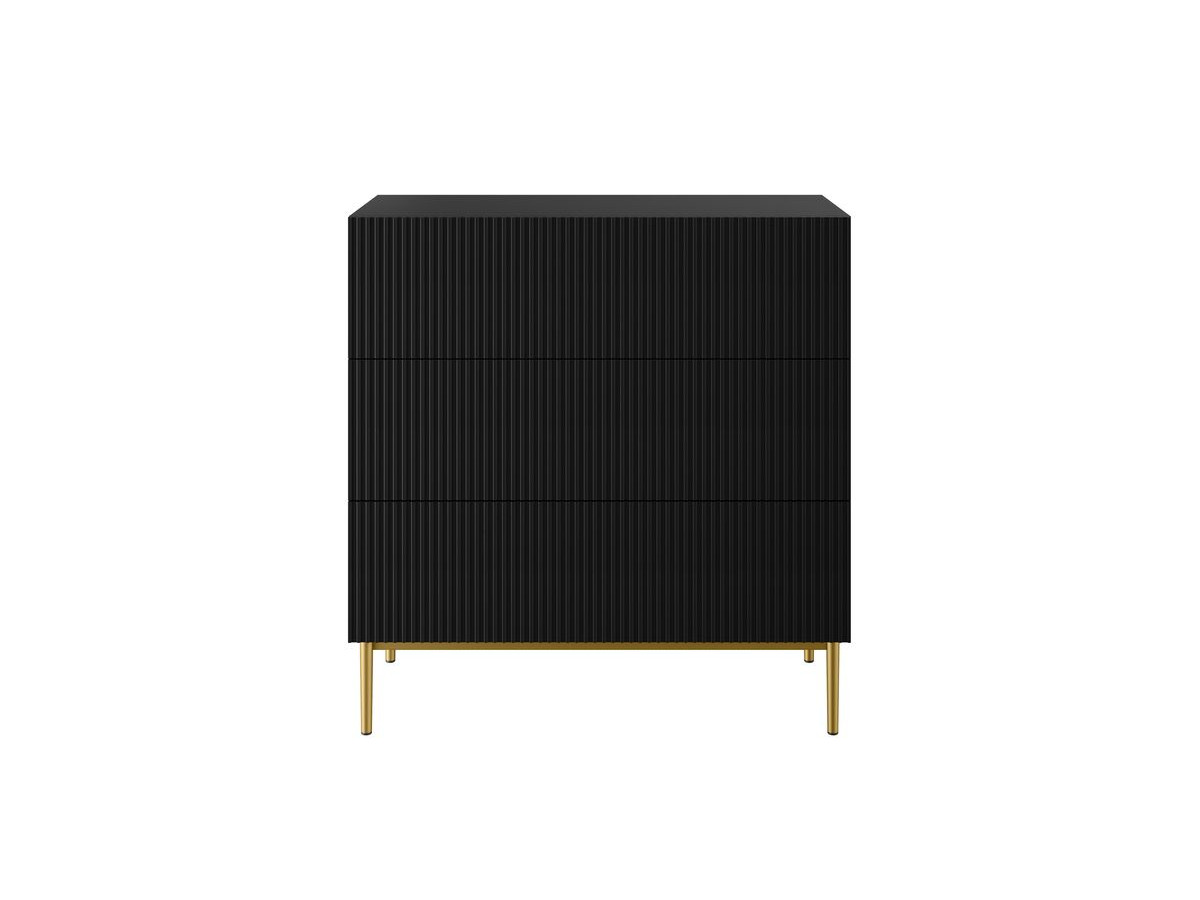 Commode KASHA 3 tiroirs pieds or
