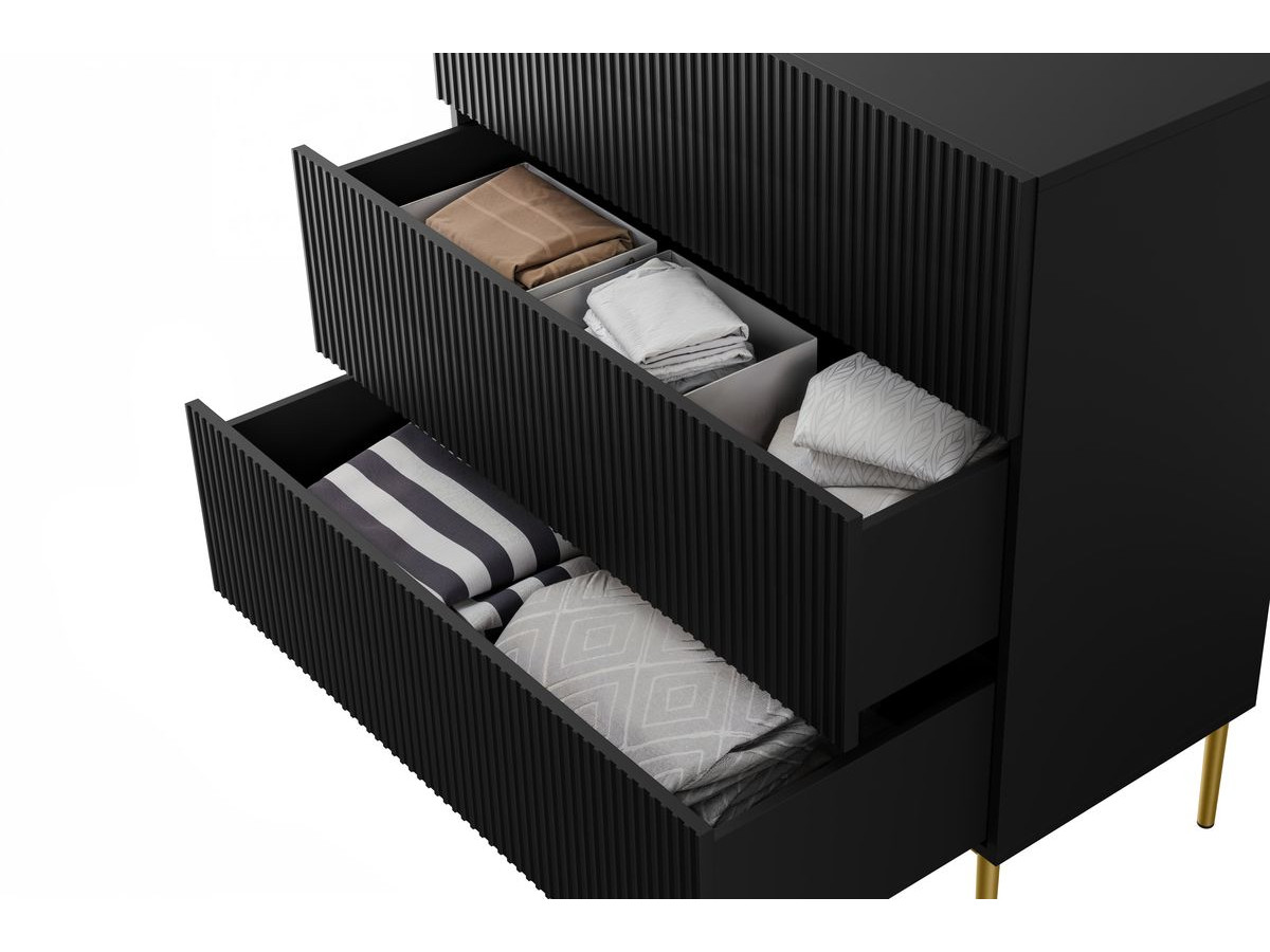 Commode KASHA 3 tiroirs pieds or