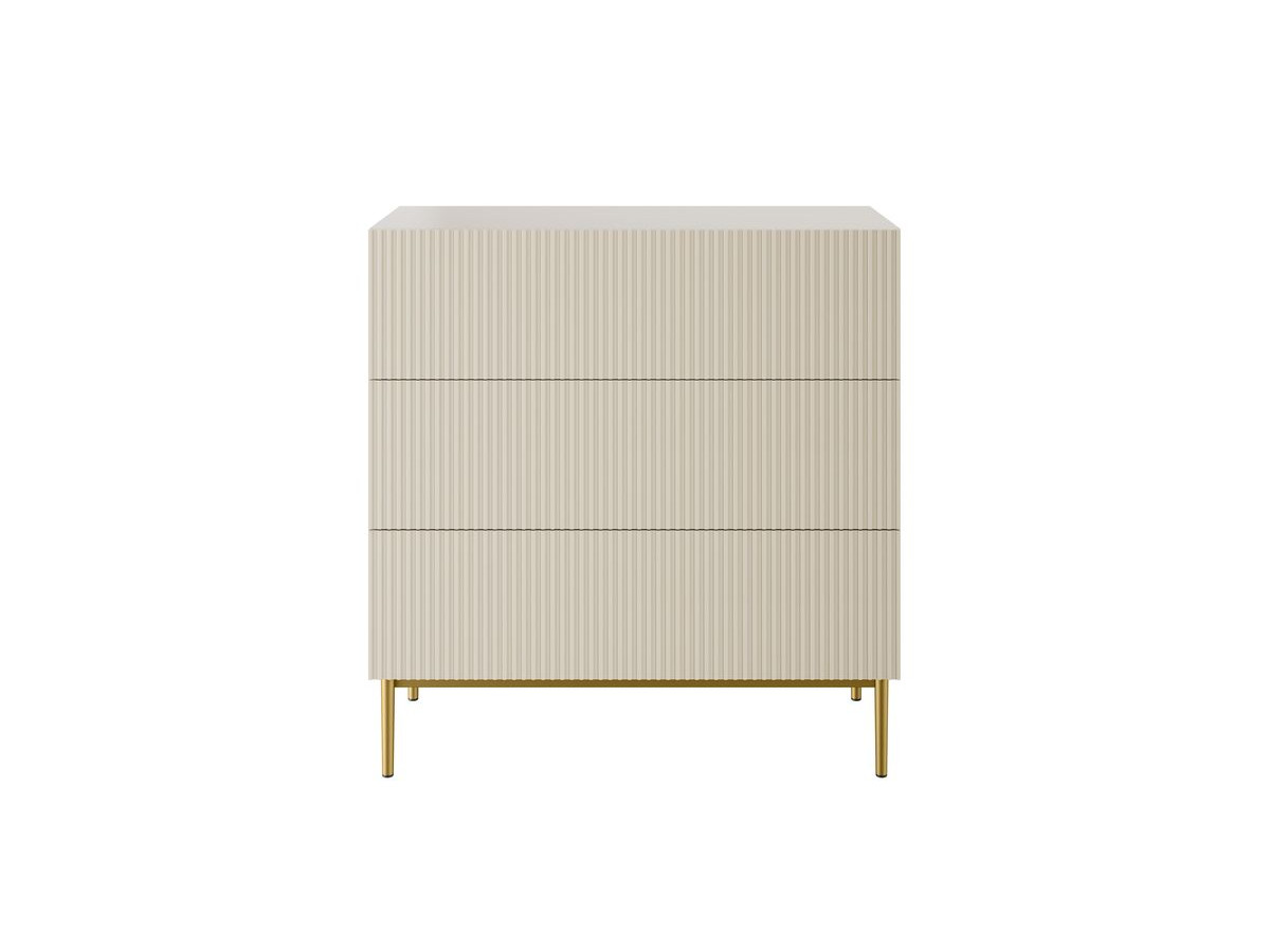 Table de chevet KASHA 3 tiroirs pieds or