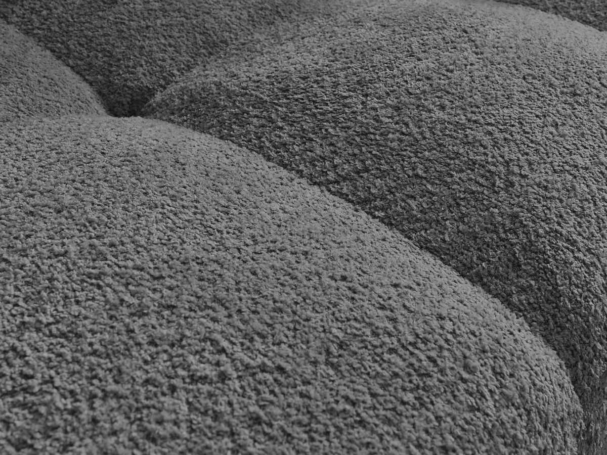 Canapé panoramique convertible coffre ANAKIN tissu bouclette avec pouf