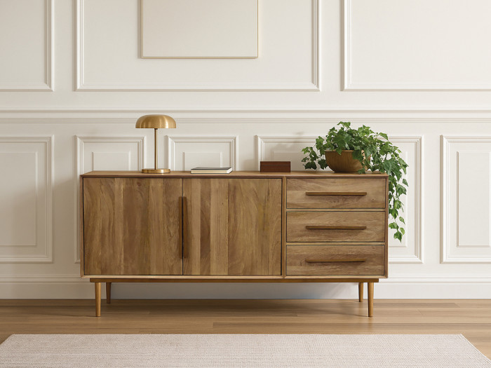 Buffet 2 portes 180 cm BRUGES bois massif de manguier