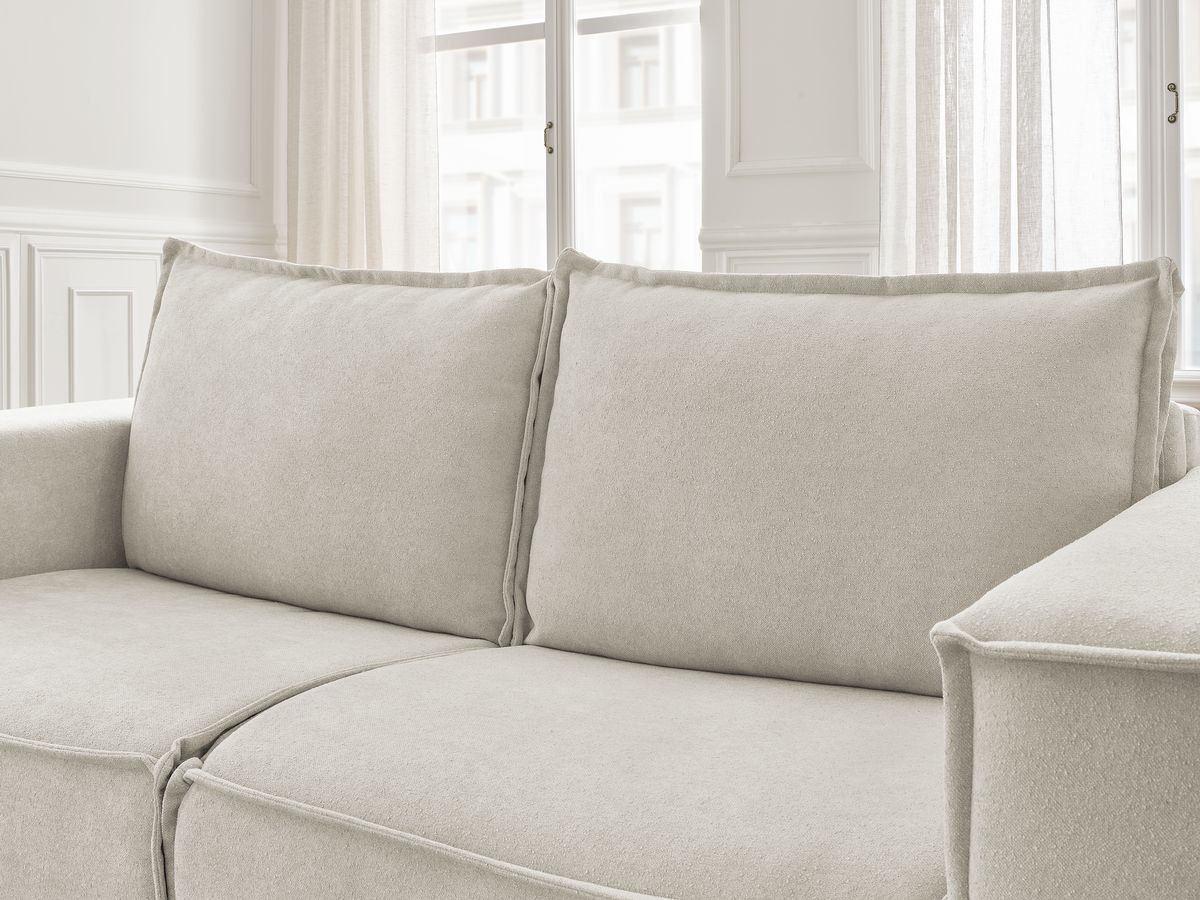 Canapé droit convertible CHELSEA ouverture express tissu texturé