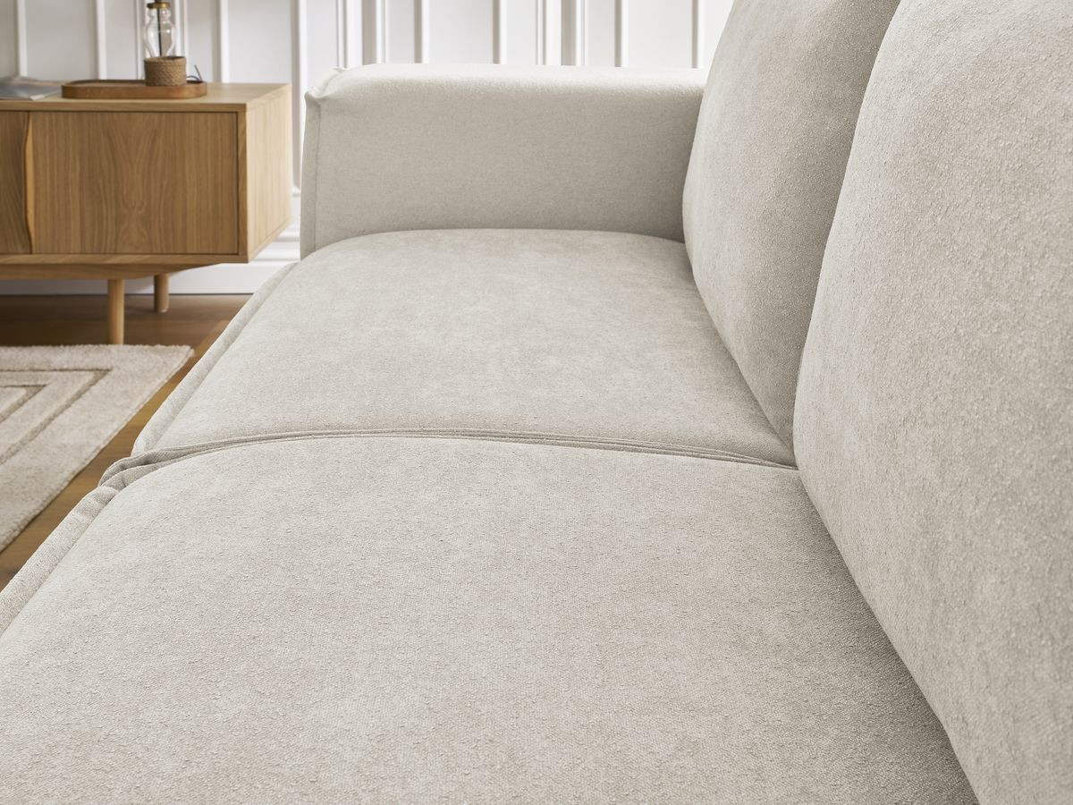 Canapé droit convertible CHELSEA ouverture express tissu texturé