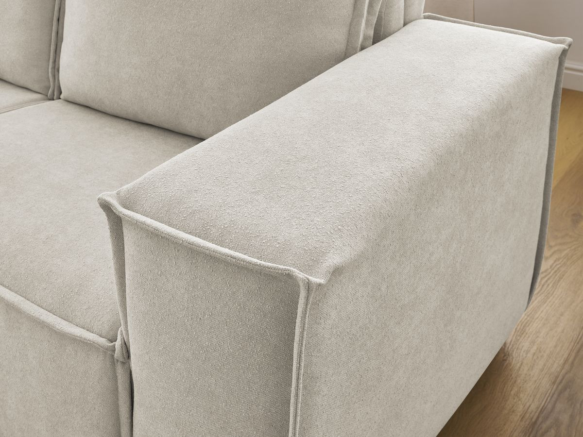 Canapé droit convertible CHELSEA ouverture express tissu texturé