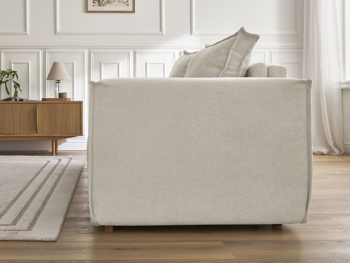 Canapé droit convertible CHELSEA ouverture express tissu texturé