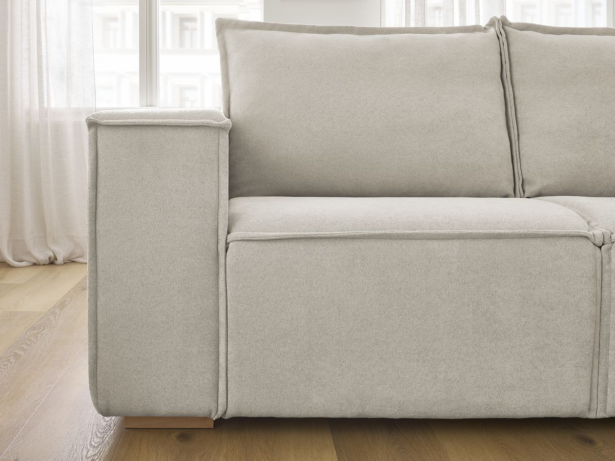 Canapé droit convertible CHELSEA ouverture express tissu texturé