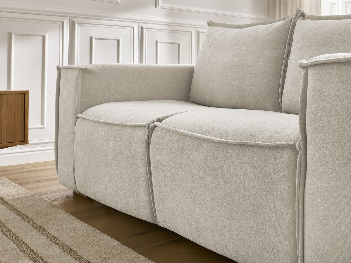 Canapé droit convertible CHELSEA ouverture express tissu texturé