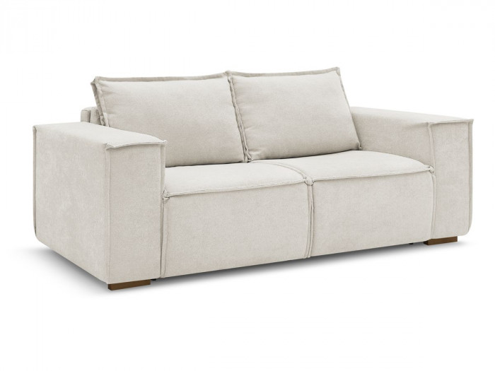Canapé droit convertible CHELSEA ouverture express tissu texturé