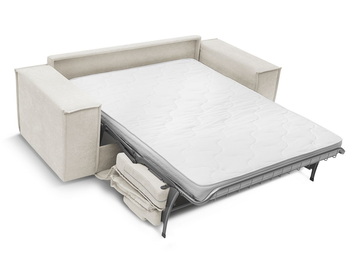 Canapé droit convertible CHELSEA ouverture express tissu texturé