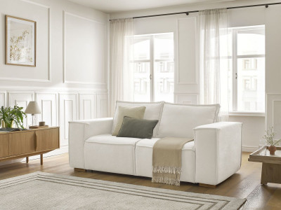 Canapé droit convertible CHELSEA ouverture express tissu texturé
