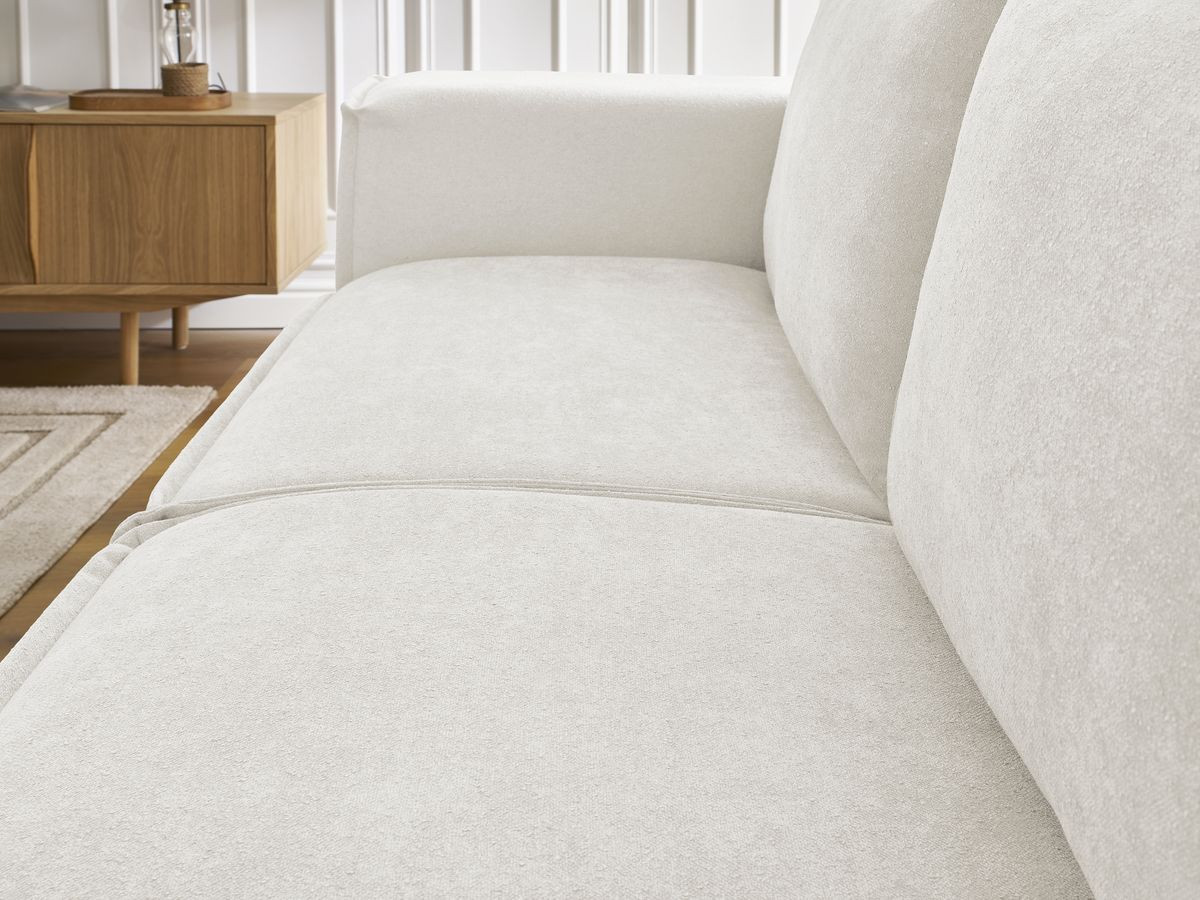 Canapé droit convertible CHELSEA ouverture express tissu texturé
