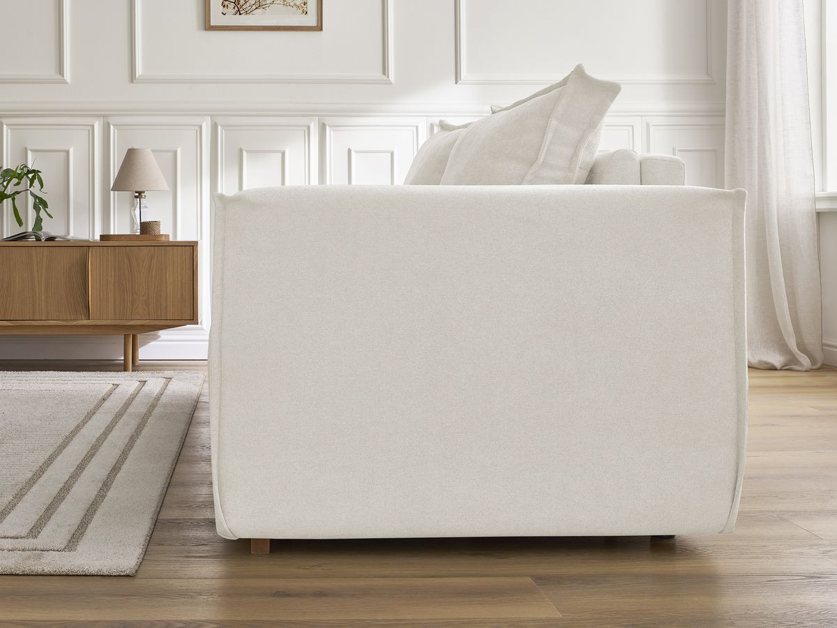 Canapé droit convertible CHELSEA ouverture express tissu texturé