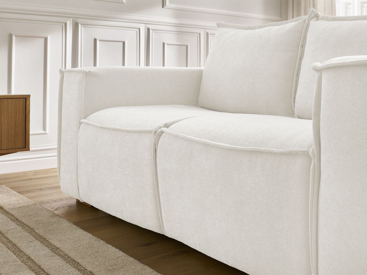 Canapé droit convertible CHELSEA ouverture express tissu texturé