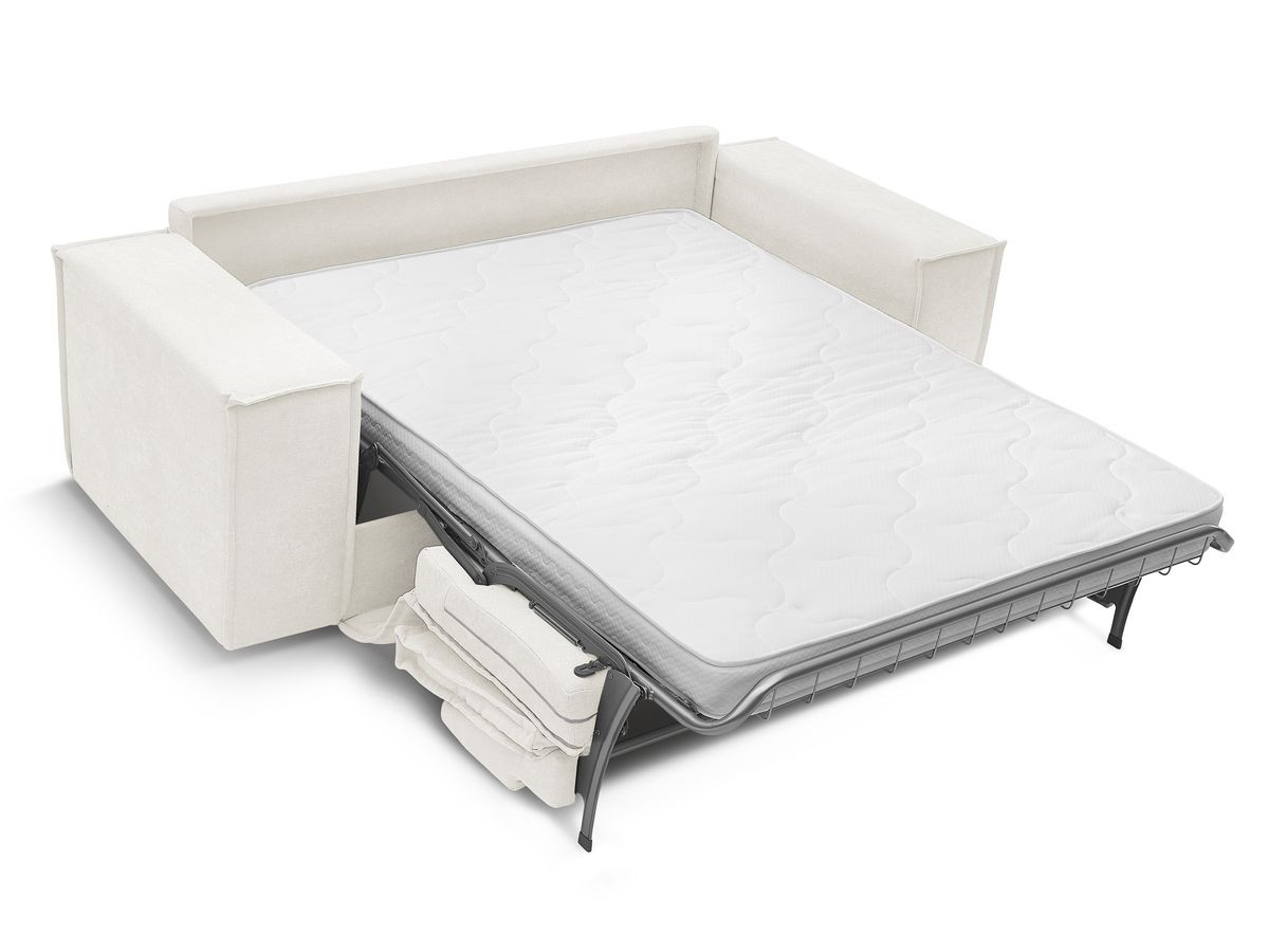Canapé droit convertible CHELSEA ouverture express tissu texturé