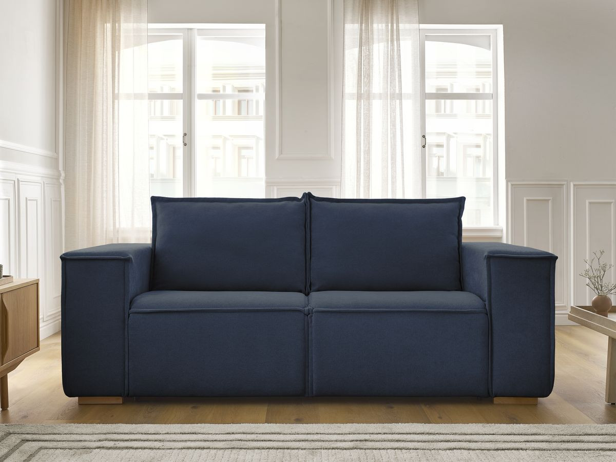 Canapé droit convertible CHELSEA ouverture express tissu texturé