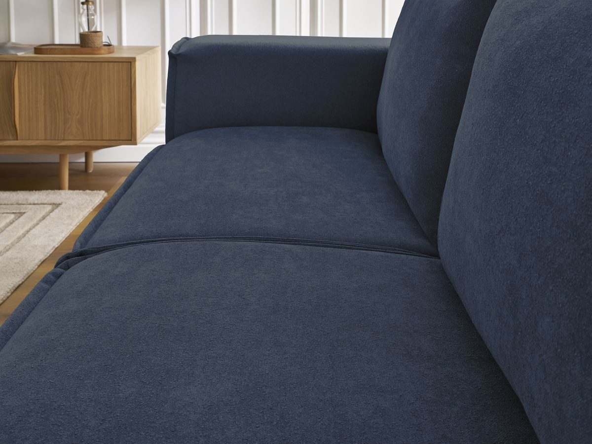 Canapé droit convertible CHELSEA ouverture express tissu texturé
