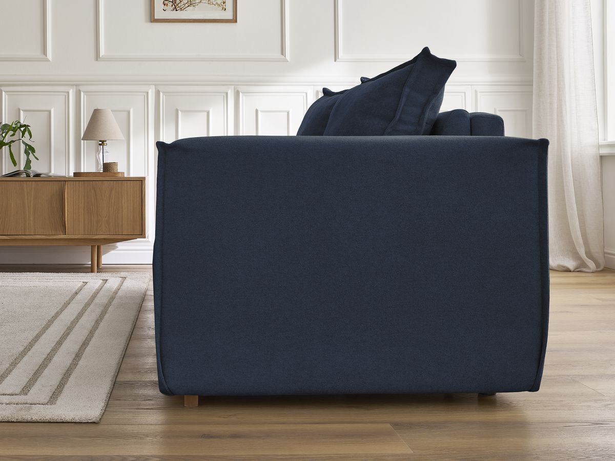Canapé droit convertible CHELSEA ouverture express tissu texturé