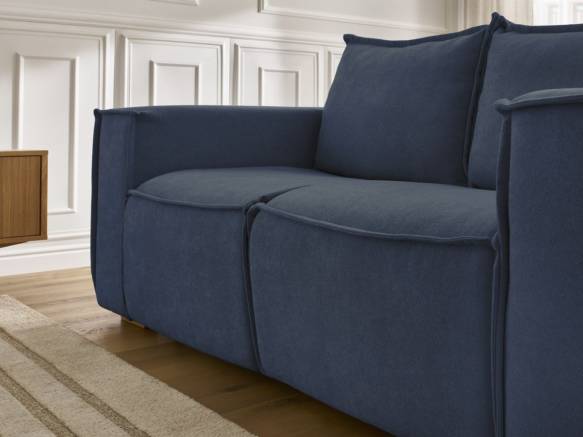 Canapé droit convertible CHELSEA ouverture express tissu texturé