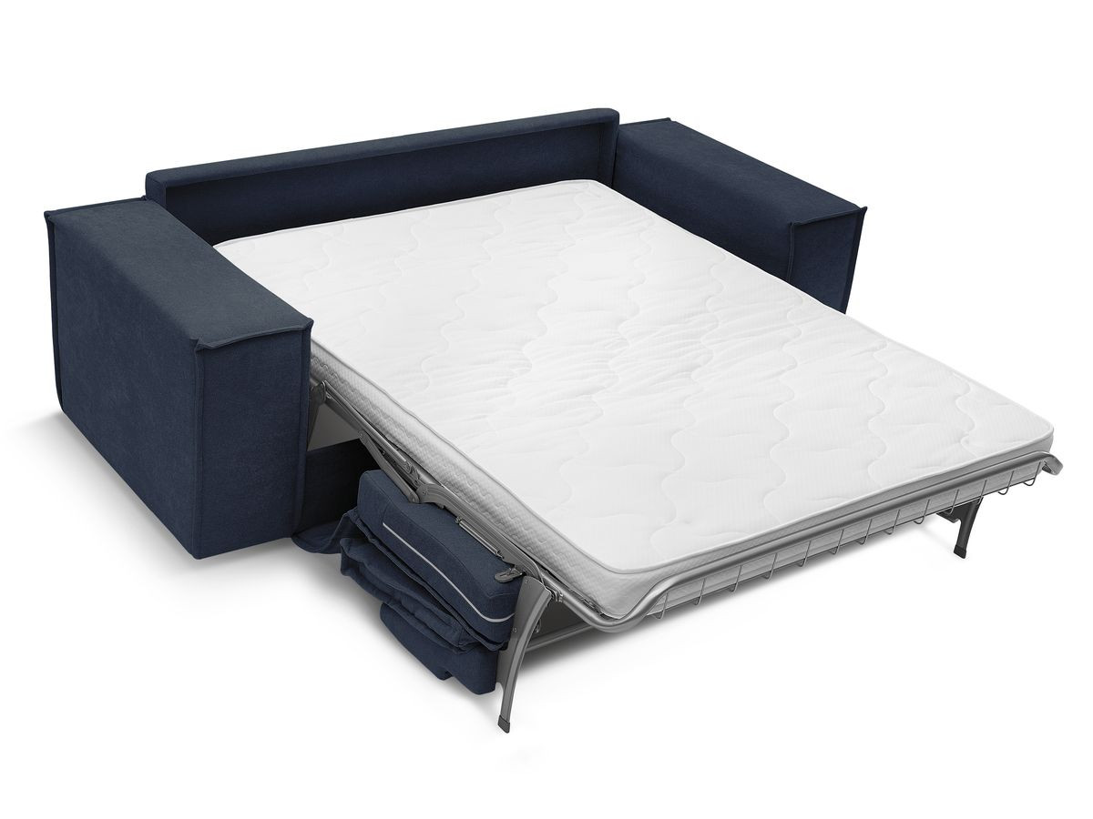Canapé droit convertible CHELSEA ouverture express tissu texturé