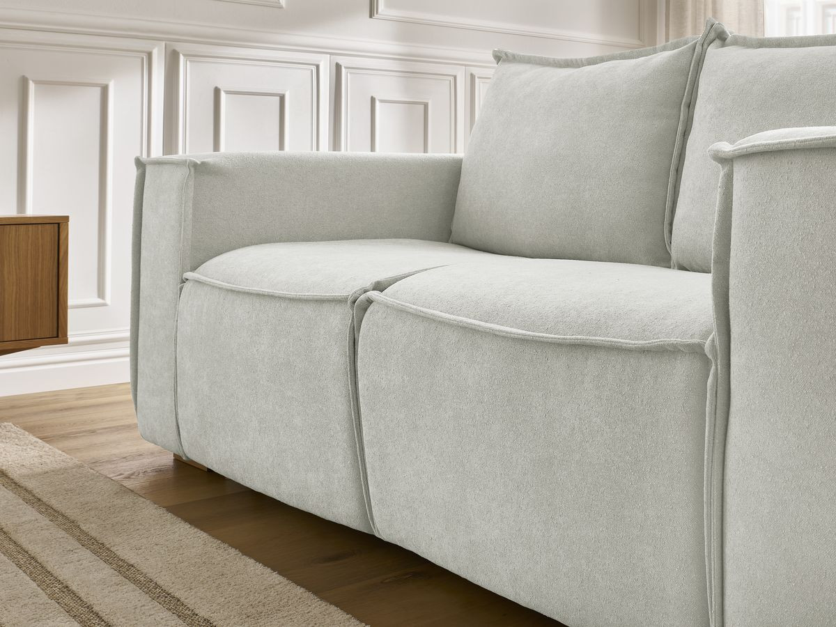 Canapé droit convertible CHELSEA ouverture express tissu texturé