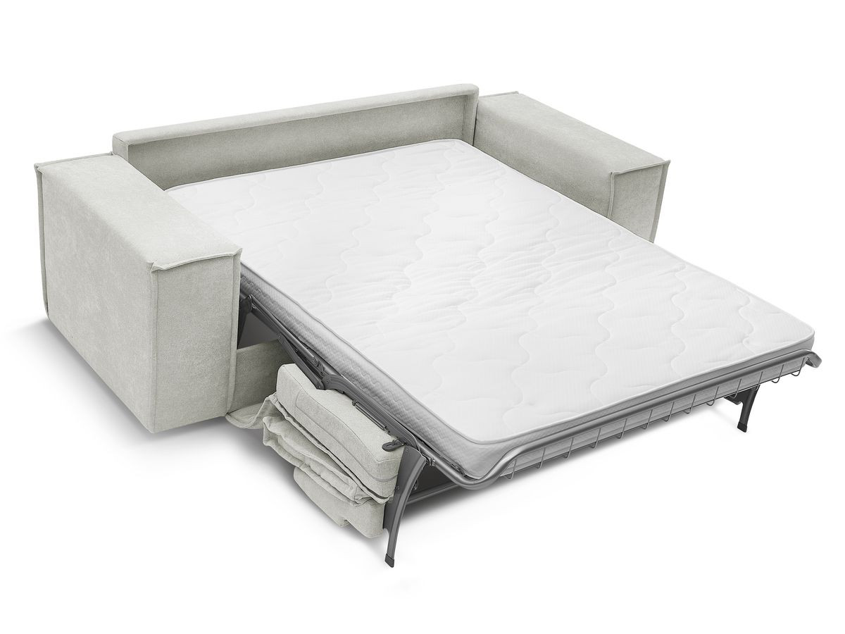 Canapé droit convertible CHELSEA ouverture express tissu texturé