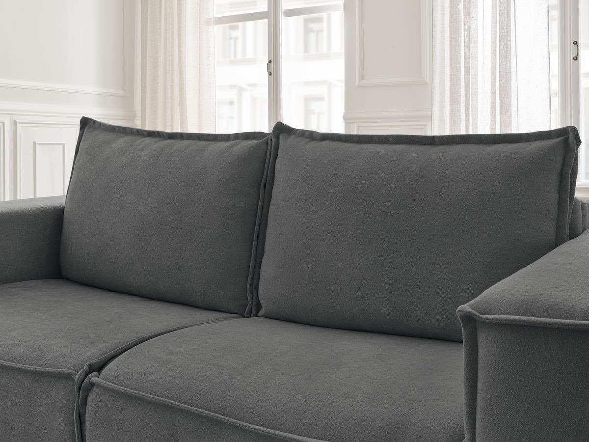 Canapé droit convertible CHELSEA ouverture express tissu texturé