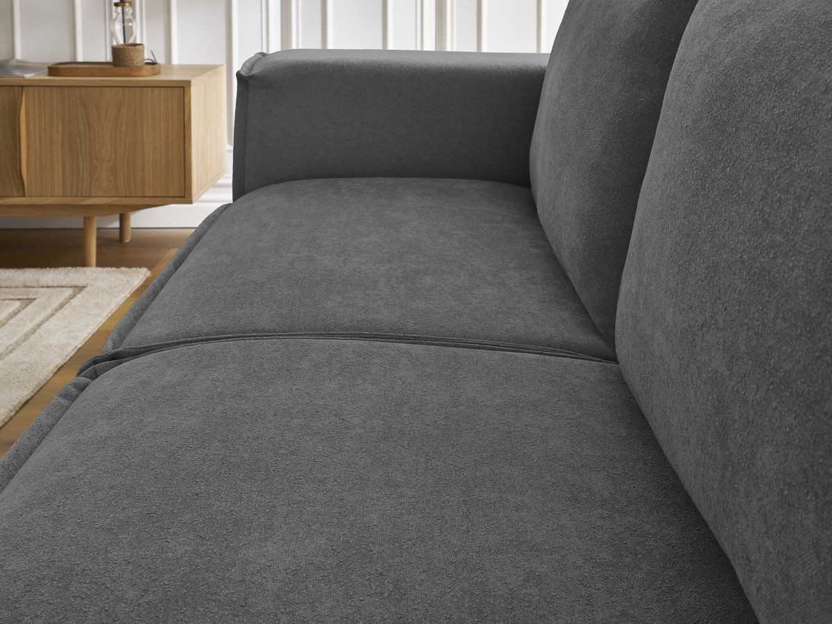 Canapé droit convertible CHELSEA ouverture express tissu texturé