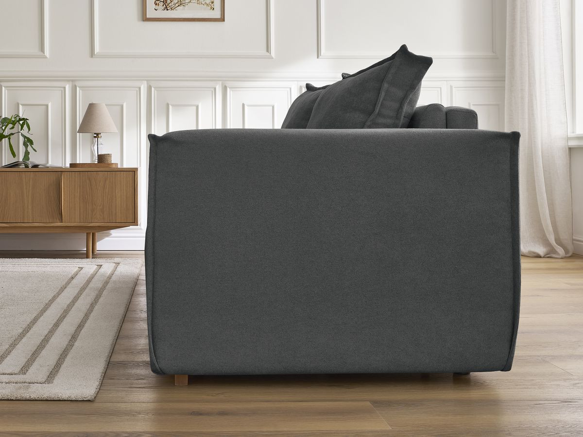Canapé droit convertible CHELSEA ouverture express tissu texturé