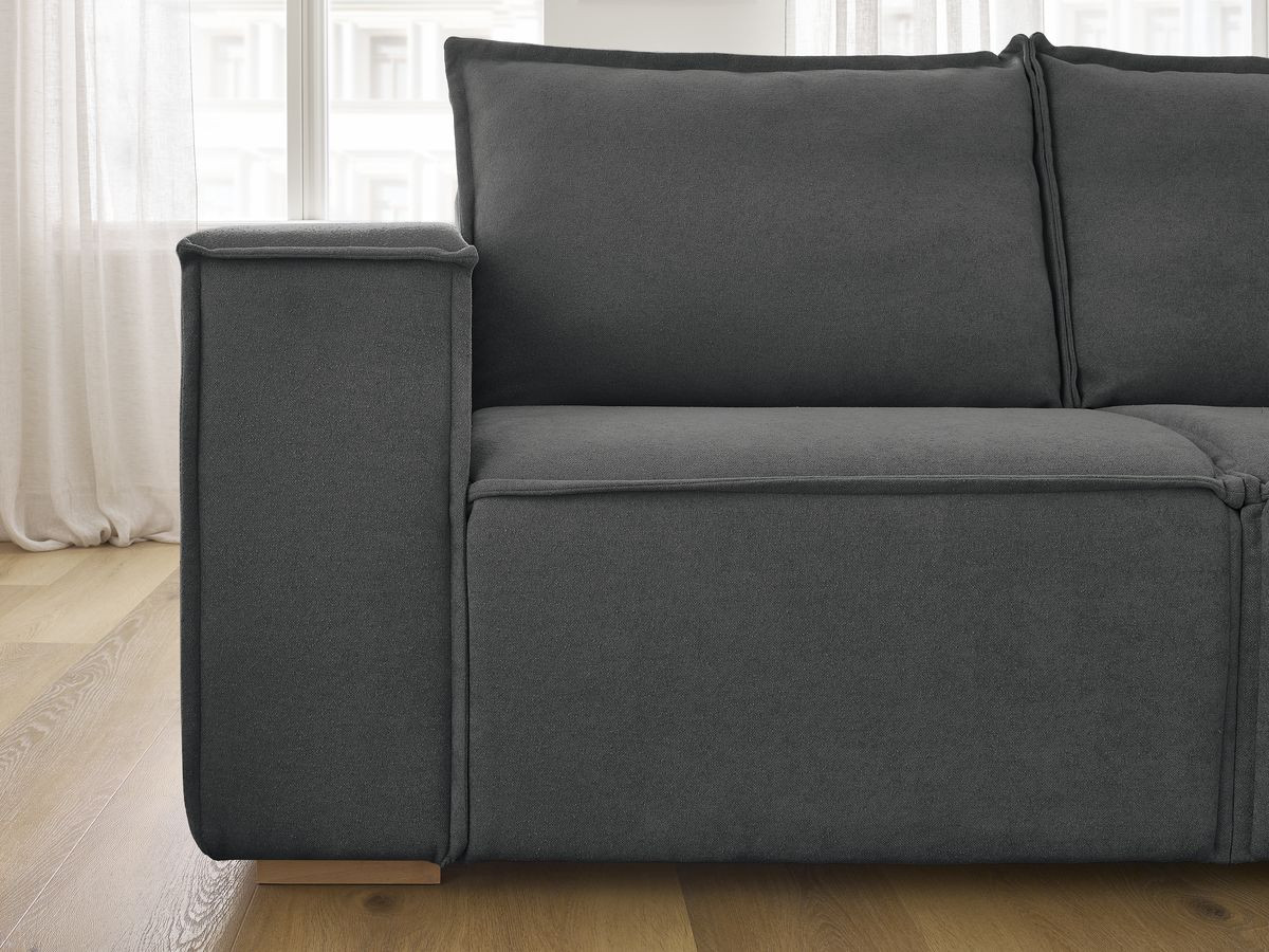 Canapé droit convertible CHELSEA ouverture express tissu texturé